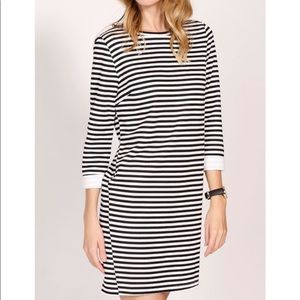 Puella Anthropologie Black White stripe Dress XS Excellent  RARE HTF GORGEOUS